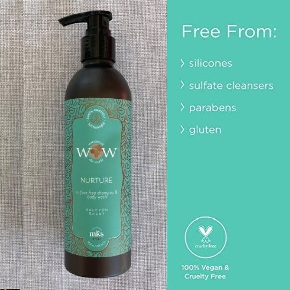 Earthly Body MKS Eco WOW Nurture Sulfate Free Shampoo and Body Wash 10 Oz - Picture 4 of 10
